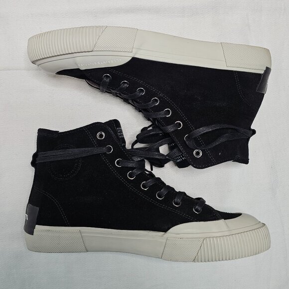 All Saints Dumont Suede High Top Sneaker Shoes Black Men's Size EU 41- US 8 - Picture 6 of 10